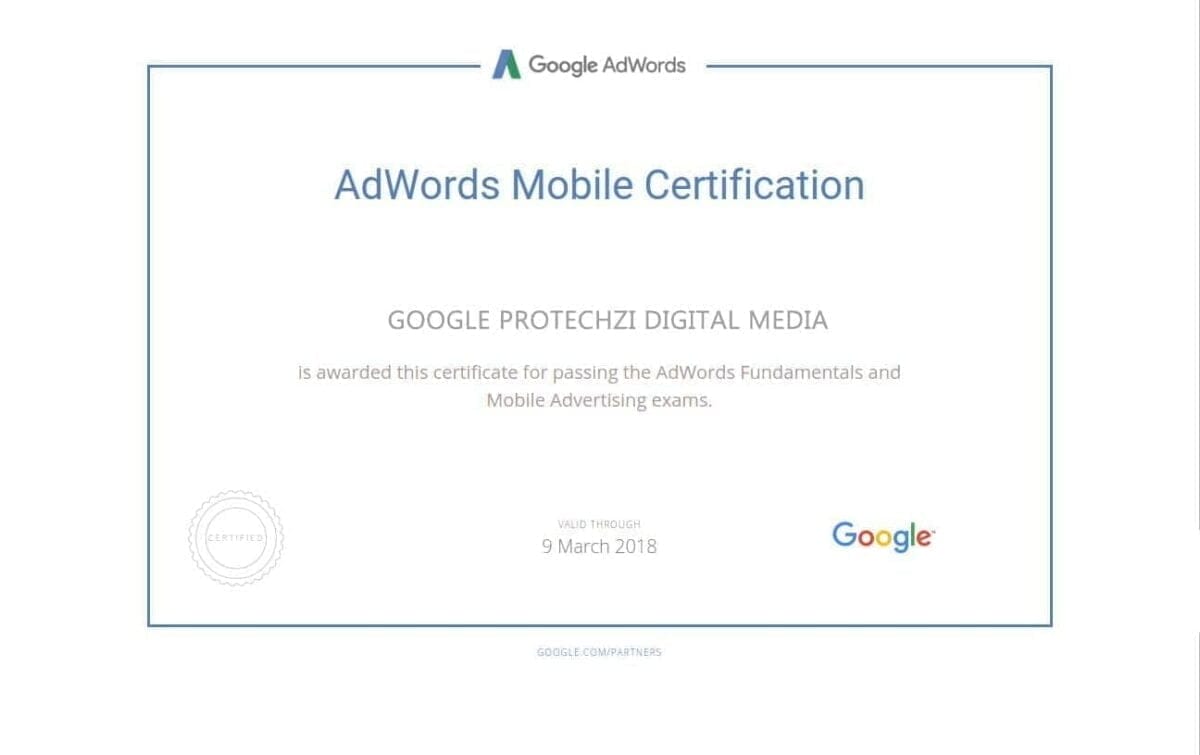 AdwordsMobileCertification-PROTECHZI